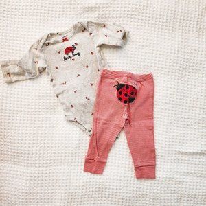 Matching set by Carter's, Ladybug theme, Size 9M Great Condition